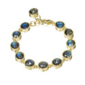 Pulsera pequeña de Labradorita en baño de oro 18k