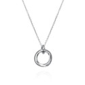 Collar de círculo irregular en plata de ley 925
