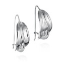 Pendientes con gancho vertical y diseño ondulado en plata de ley 925