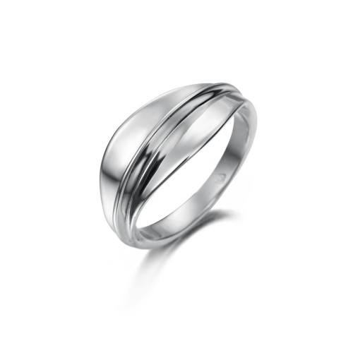 Anillo con diseño ondulado en plata de ley 925