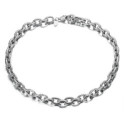 Silver Necklace in 925 Sterling with Floral Style Links