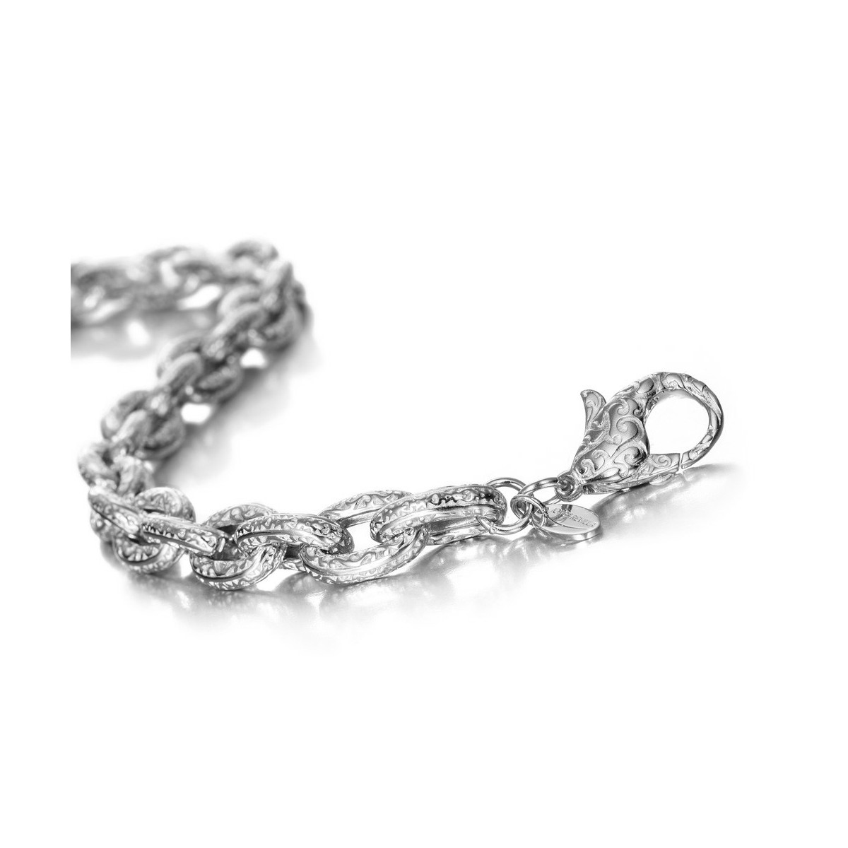 Silver Necklace in 925 Sterling with Floral Style Links