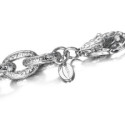 Pulsera de eslabones en plata de ley 925 con grabado floral