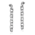 Long Link Earrings with Style in 925 Sterling Silver