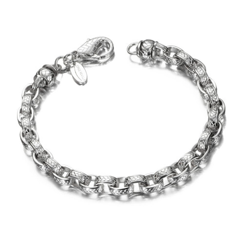 Pulsera de Eslabones con Diseño Exclusivo en Plata 925