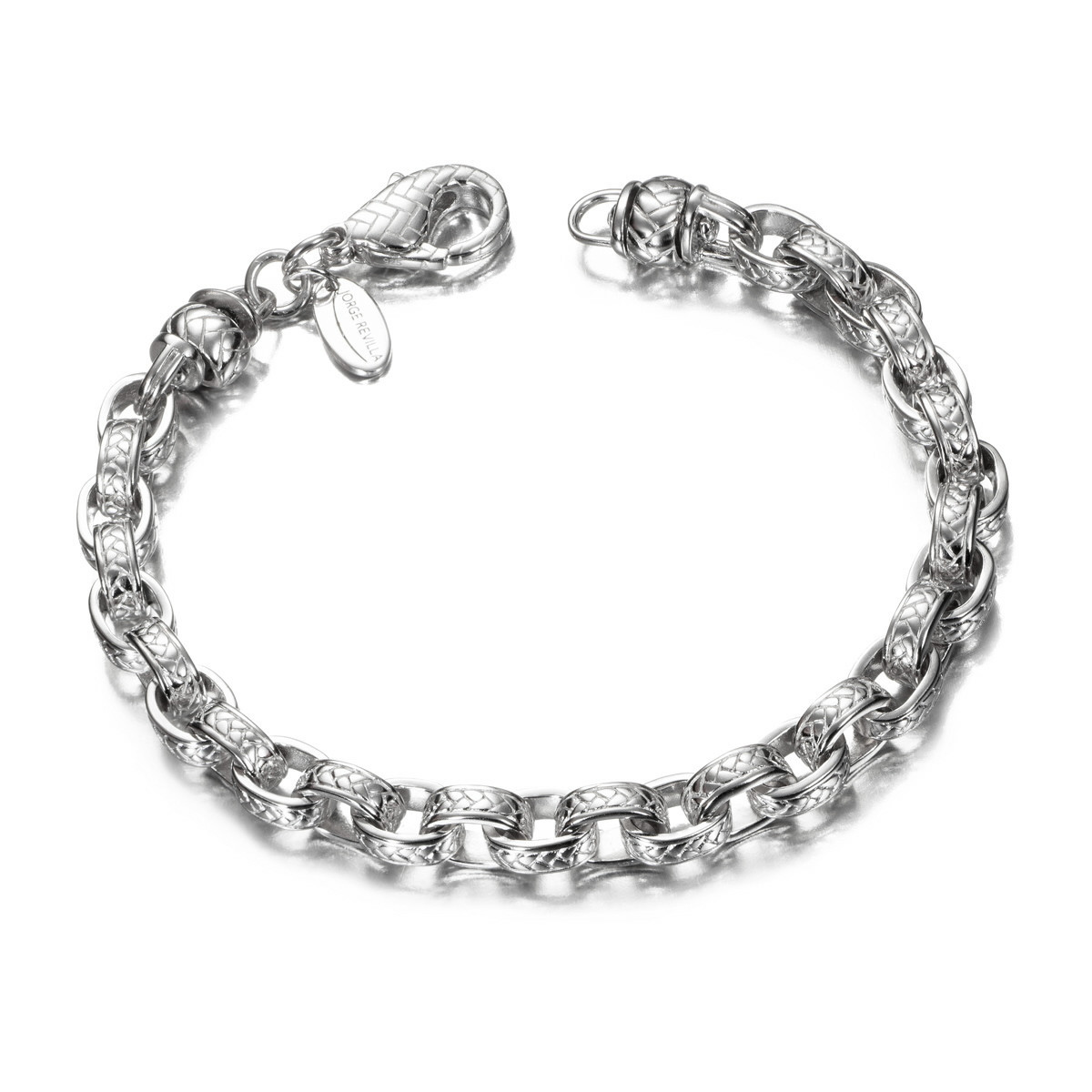 Pulsera de Eslabones con Diseño Exclusivo en Plata 925