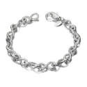 Pulsera infinito con textura de serpiente en plata de ley 925