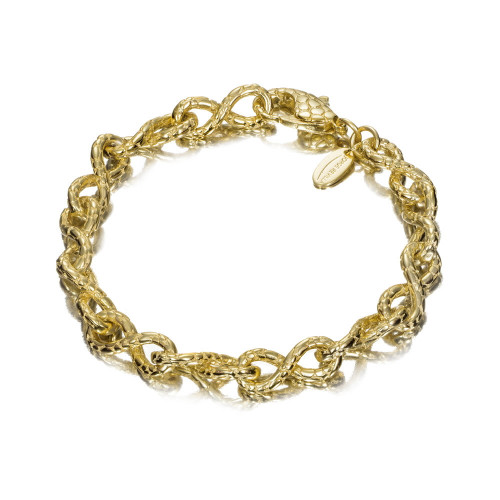 Pulsera infinito con textura de serpiente en baño de oro 18k