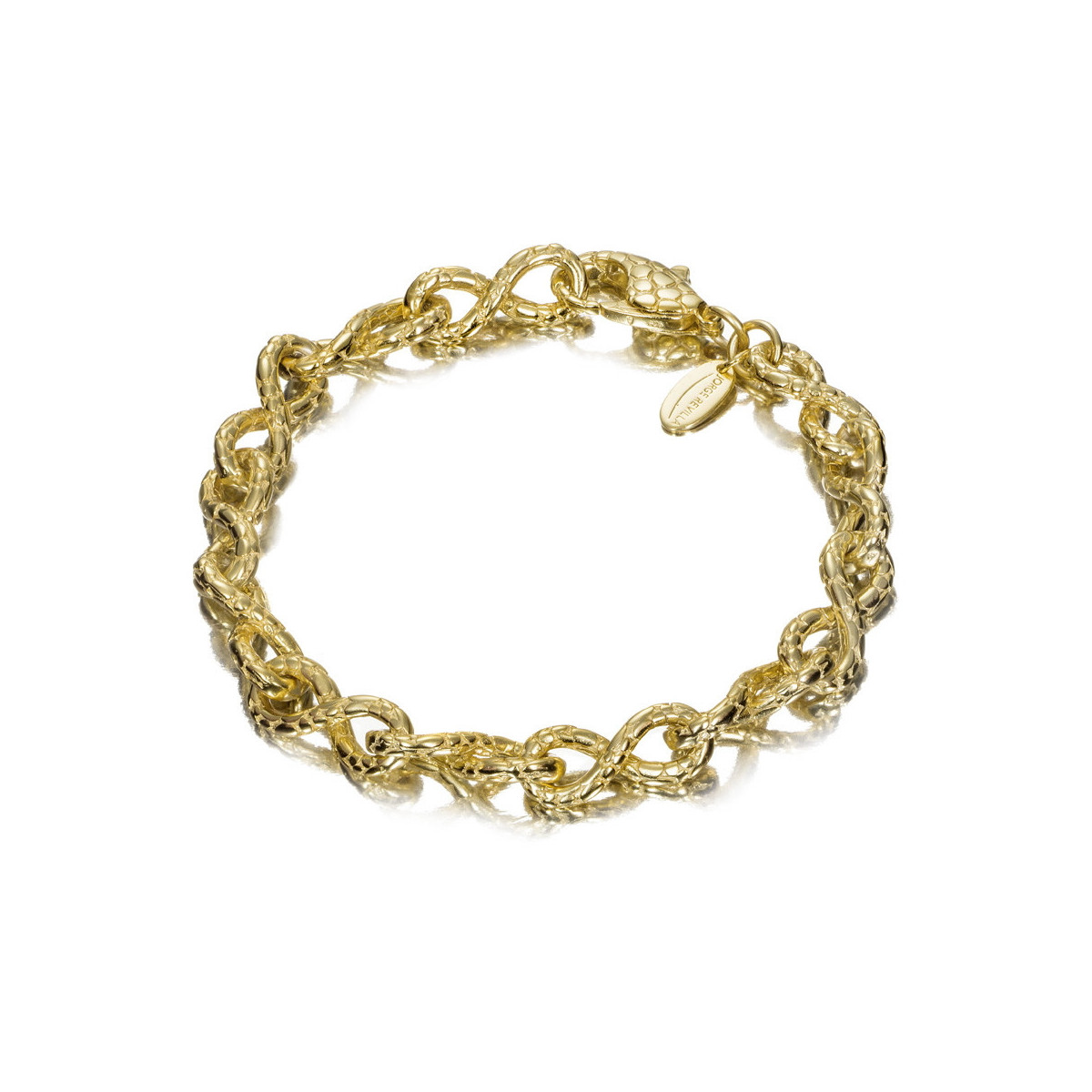 Pulsera infinito con textura de serpiente en baño de oro 18k