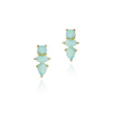 Stud Earrings with Amazonites in 18k Gold Vermeil