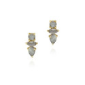 Stud Earrings with Labradorites in 18k Gold Vermeil