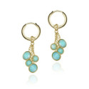 Hoop Earrings with Amazonites in 18k Gold Vermeil