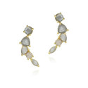 Climber Earrings with Labradorites in 18k Gold Vermeil