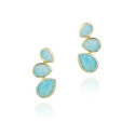 Stud Earrings with Oval Amazonites in 18k Gold Vermeil