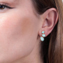 Stud Earrings with Oval Amazonites in 18k Gold Vermeil