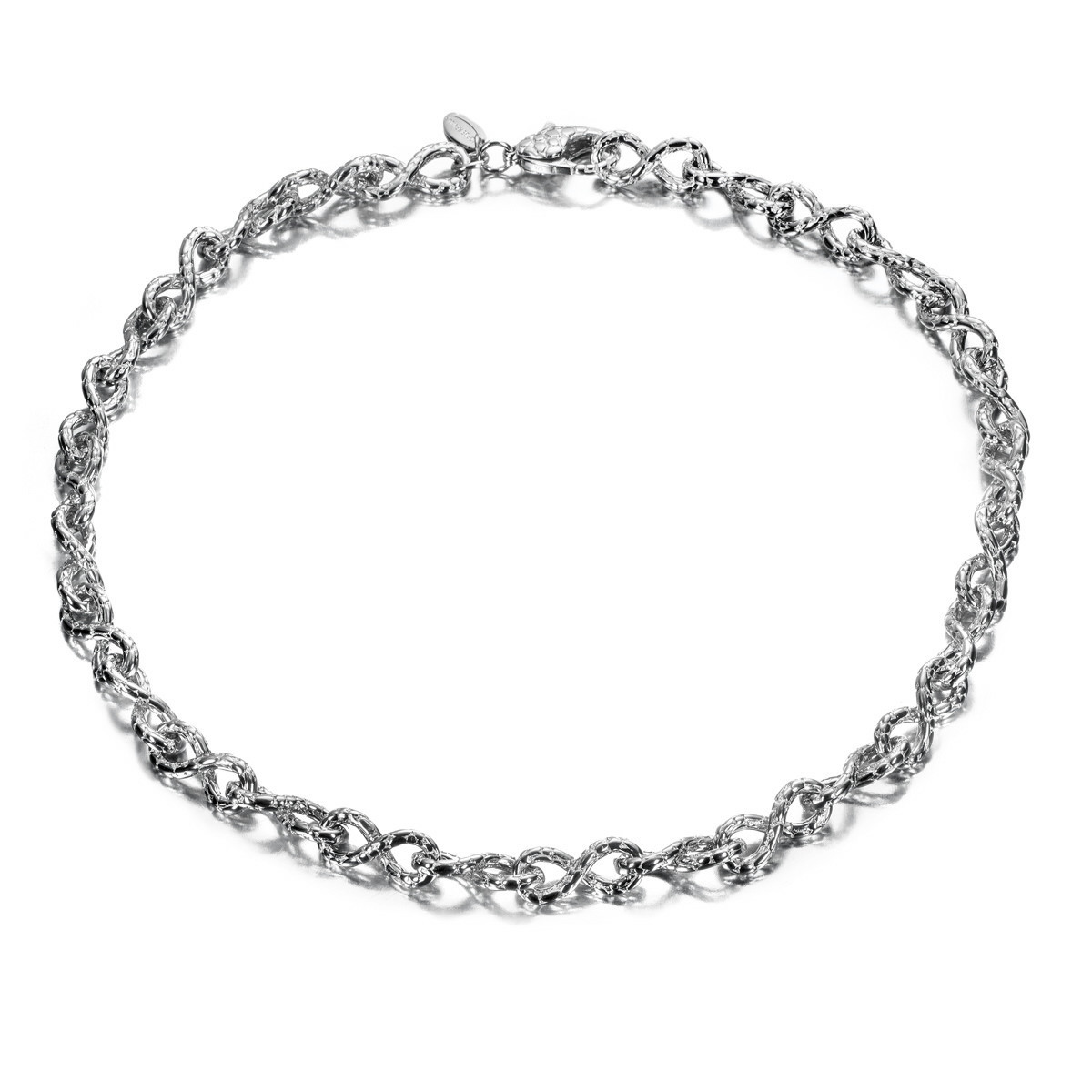 Collar de infinitos con textura de serpiente en plata de ley 925