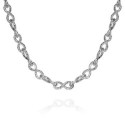 Collar de infinitos con textura de serpiente en plata de ley 925