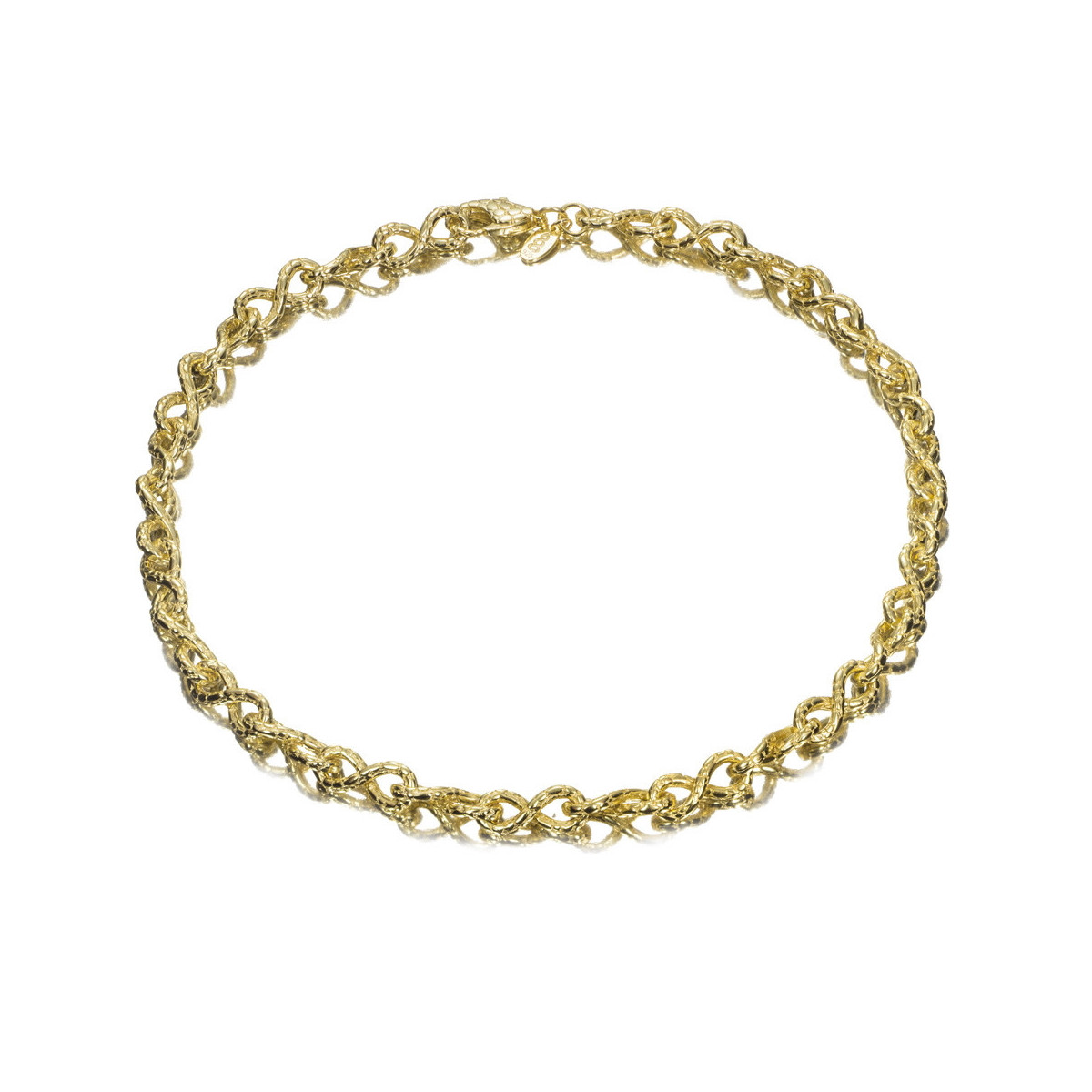 Collar de infinitos con textura de serpiente en baño de oro 18k