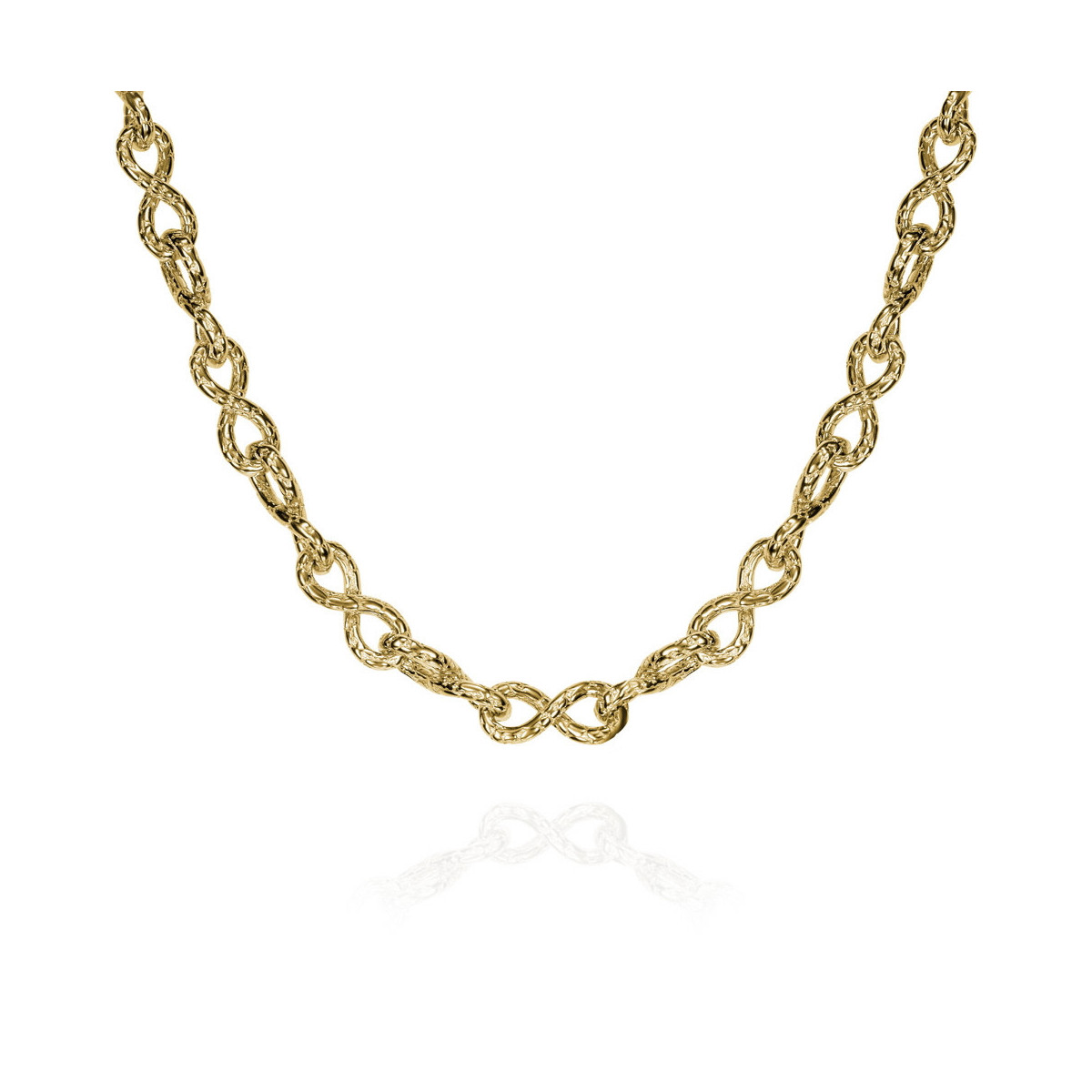 Collar de infinitos con textura de serpiente en baño de oro 18k