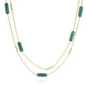 Collar largo con apatita en plata de ley bañada en oro 18k
