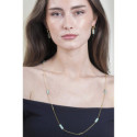 Collar largo con amazonita en plata de ley bañada en oro 18k