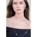 Collar largo con espectrolita en plata de ley bañada en oro 18k