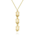 Colgante de motivo irregular largo con baño de oro 18k