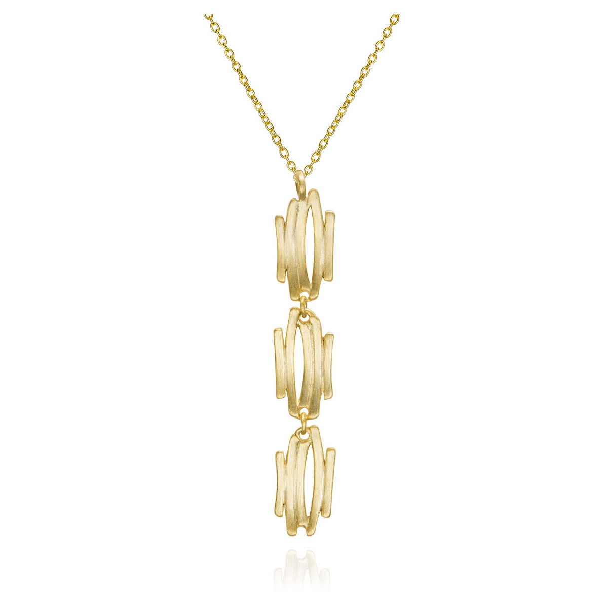 Colgante de motivo irregular largo con baño de oro 18k