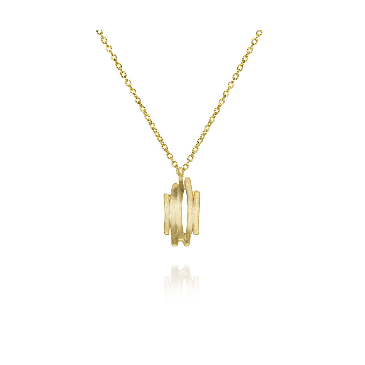 Colgante de motivo irregular con baño de oro 18k