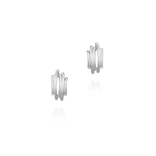 Sterling Silver Irregular Motif Earrings