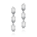 Long Sterling Silver Irregular Motif Earrings