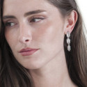 Long Sterling Silver Irregular Motif Earrings