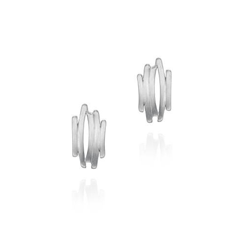 Midi Sterling Silver Irregular Motif Earrings
