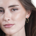 Pendientes de aro irregular plata de ley con baño de oro 18k
