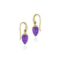 Hook earring with amethyst in sterling silver with 18k gold vermeil
