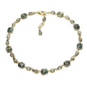 Collar geométrico con ágata musgo de plata con baño de oro 18k