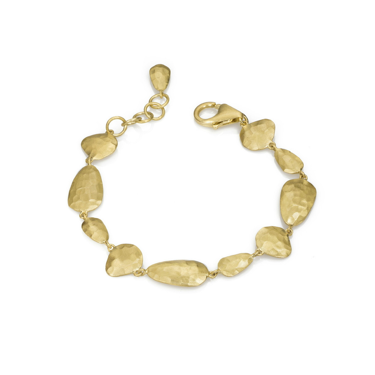 Hammered organic design bracelet in 18k gold vermeil sterling silver