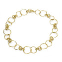 Collar de eslabones diversos de plata con baño de oro 18k