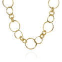 Collar de eslabones diversos de plata con baño de oro 18k