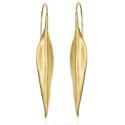 Hook earrings with leaf in sterling silver with 18k gold vermeil