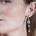 Long earring with turquoise in sterling silver with 18k gold vermeil