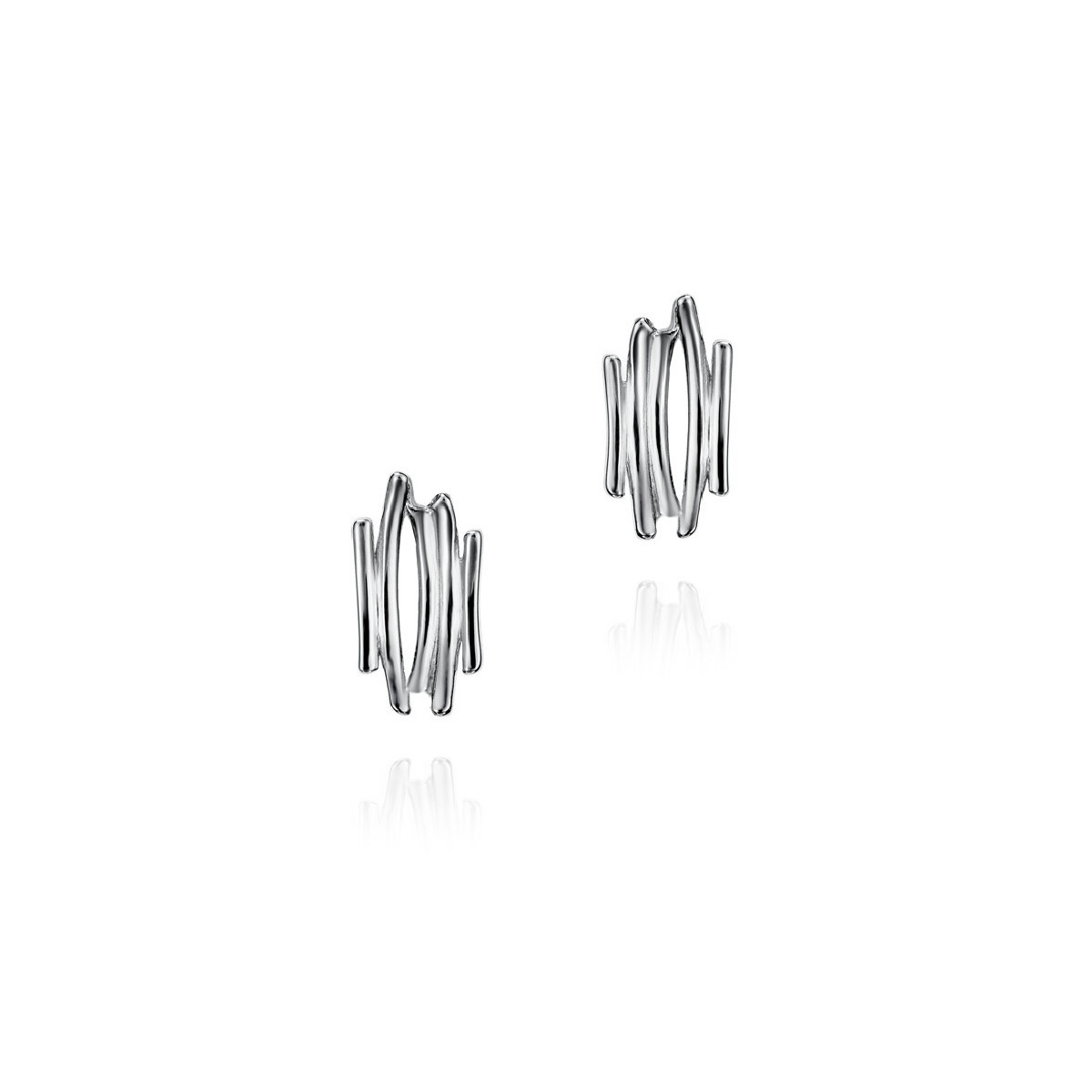 Pendientes midi de motivo irregular de plata de ley 925