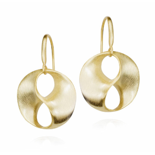 Hook earrings with large links in 18k gold vermeil sterling silver