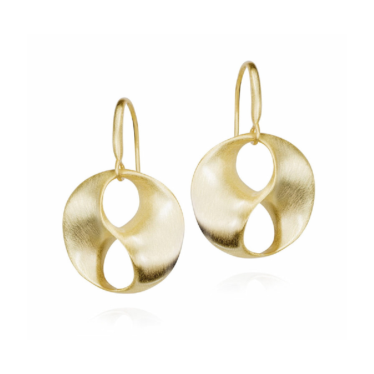 Hook earrings with large links in 18k gold vermeil sterling silver