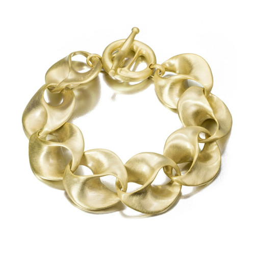 Large link bracelet in 18k gold vermeil sterling silver
