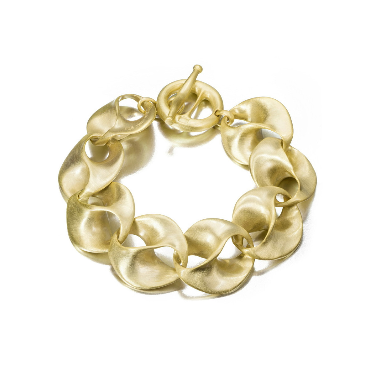 Large link bracelet in 18k gold vermeil sterling silver