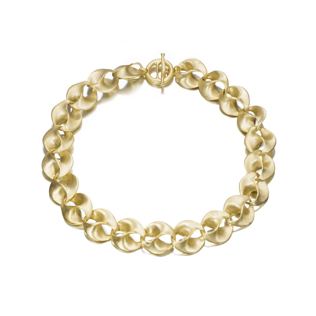 Collar con eslabones grandes de plata con baño de oro 18k