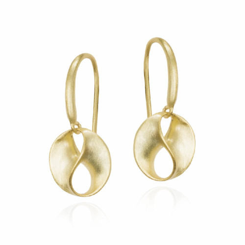 Hook earrings with small links in 18k gold vermeil sterling silver