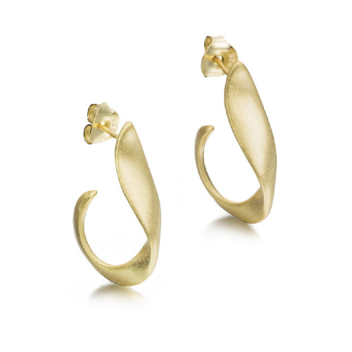 Intertwined earrings in sterling silver with 18k gold vermeil