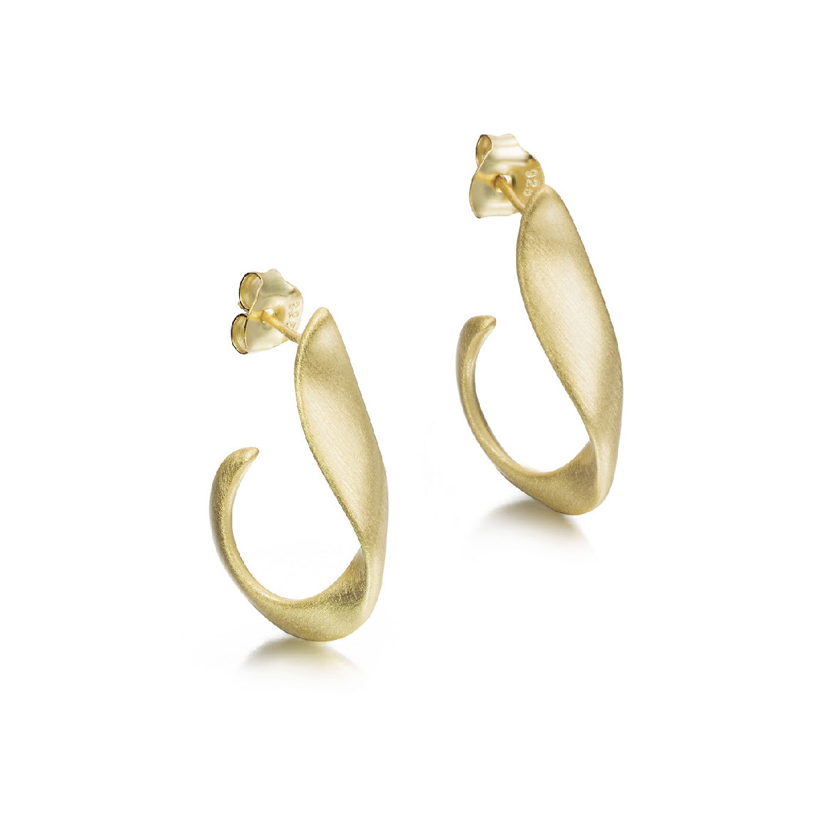 Intertwined earrings in sterling silver with 18k gold vermeil